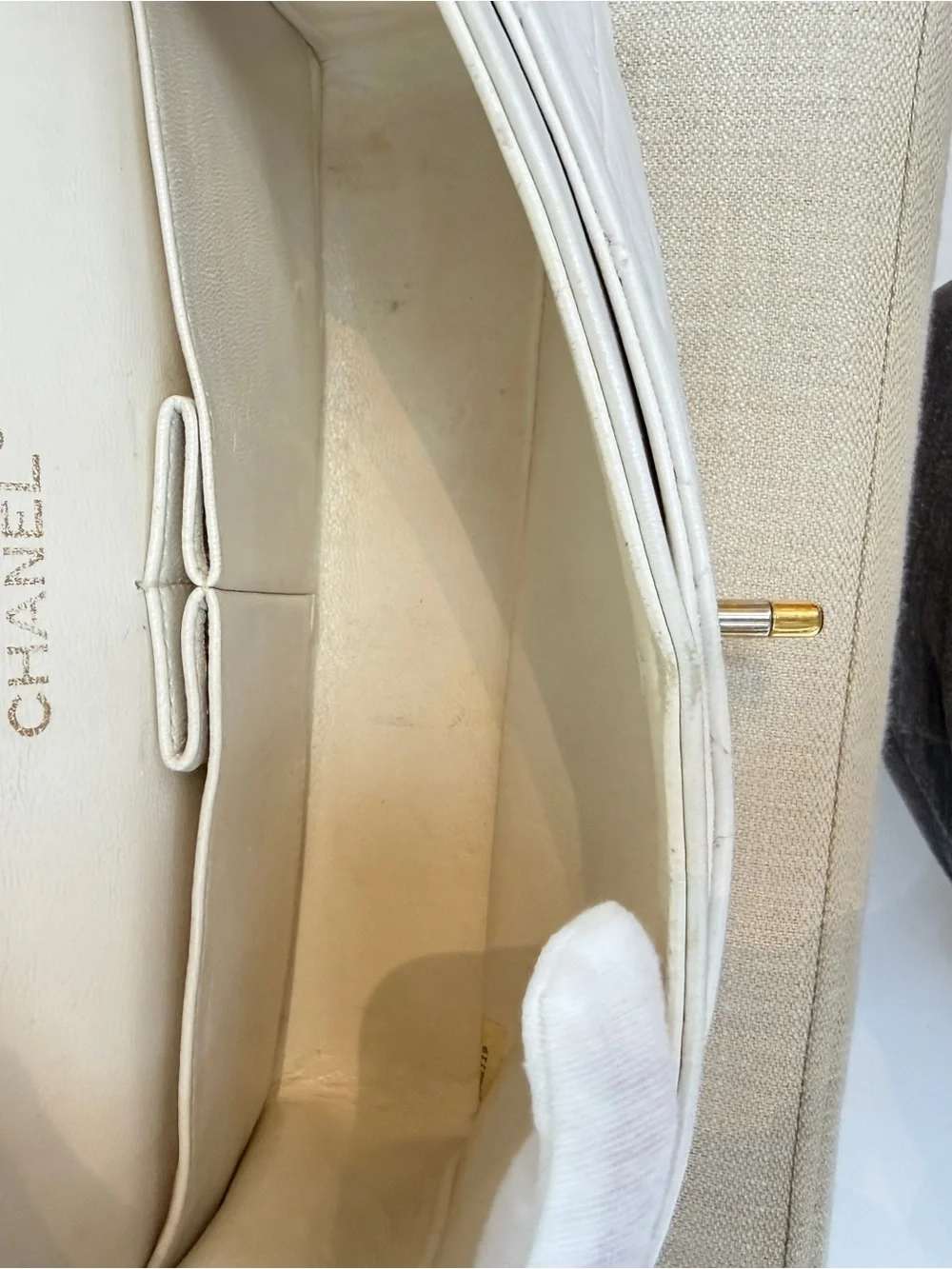 CHANEL White Classic Double Flap Bag